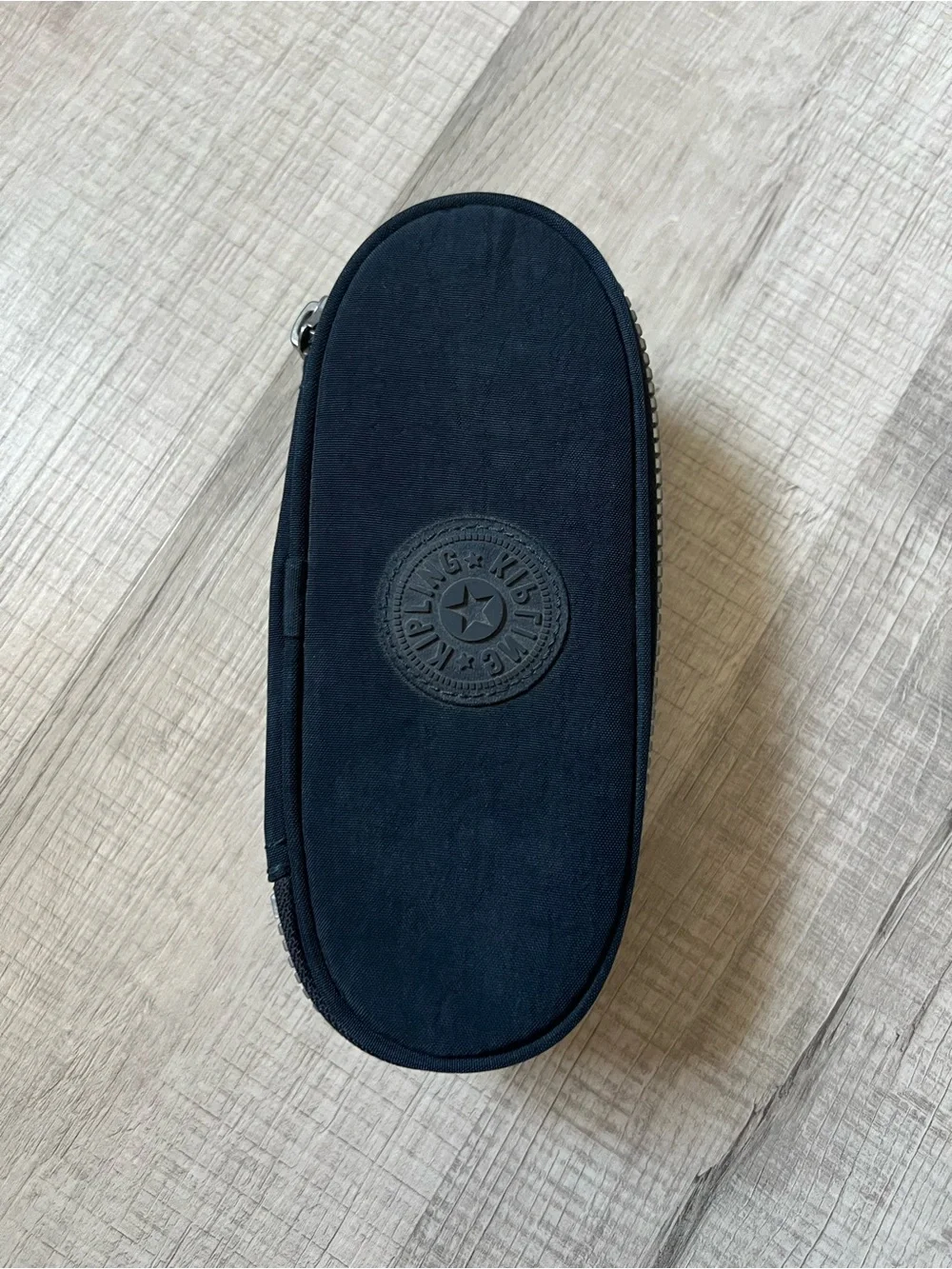 KIPLING Navy Oval Canvas Toiletry Pencil Pouch